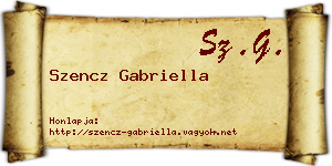 Szencz Gabriella névjegykártya
